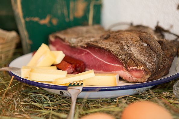 Cheese, eggs and Speck (bacon) from South Tyrol